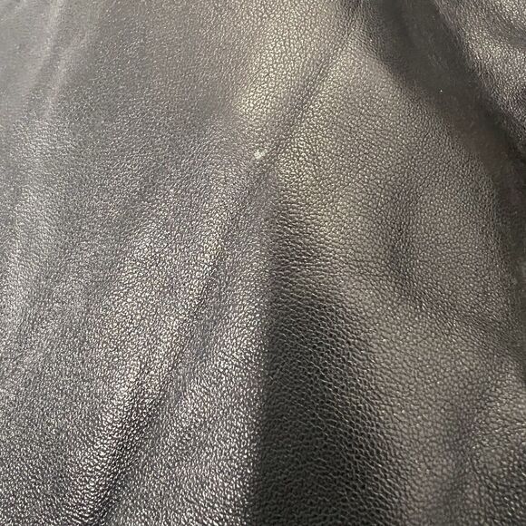 Y2K Genuine Leather Skirt Womens Asymmetric Beaded Front Slit Black Size 6 - Picture 6 of 9